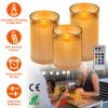 Flameless Pillar Candles w/Remote, Battery Operated, 3 Pieces