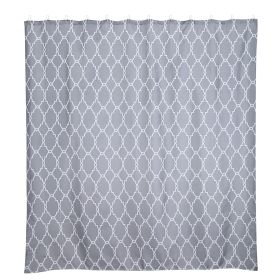 Waterproof Shower Curtain, 70" x 70”, Gray/White Geometric Print