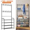 3-in-1 Hall Tree, 4-Tier, Black