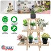 3-Tier Wooden Triangle Ladder Plant Stand, Rack 82lbs Max Load for Indoor Pati