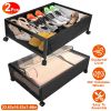Under Bed Storage Container with 360° Rotatable Wheels, Clear Cover, 2 Pieces