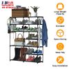 7-Tier Shoe/Purse Organizer Rack for 24+ Pairs, Black Metal