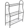 Plant Stand Display Rack Organizer, 3-Tier, Dark Grey Metal