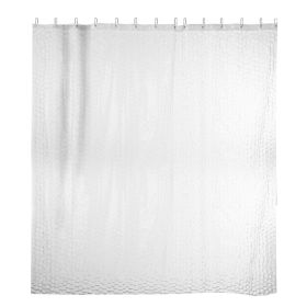 Shower Curtain Liner, Waterproof, 12 hooks, 70" x 70", White