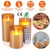 Flameless Pillar Candles w/Remote, Battery Operated, 3 Pieces