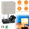 LED Table Lamp with Dual USB Ports, 2 Power Outlets, Dimmable