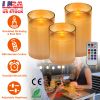 Flameless Pillar Candles w/Remote, Battery Operated, 3 Pieces