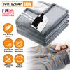 Heated Fleece Blanket, 10 Levels, Twin, Full or Queen, Grey