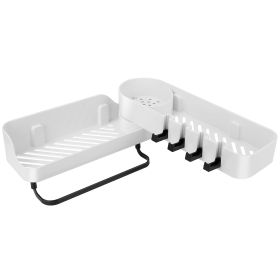 Bathroom Corner Caddy Shelf, 180° Rotatable, Wall-Mounted