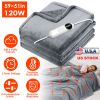 Electric Flannel Heated Blanket, 10 Heat Settings, 2 Sizes, Grey