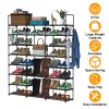 8-Tier 3-Row Shoe/Purse Organizer Rack for 42 Pair. Black Metal