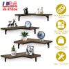 Corner Floating Shelf, Wall Mount, 4 Piece, Wood