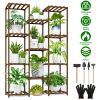 Multi-tier Wooden Plant Stand, 11 Shelves
