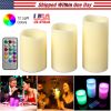 Flickering Flameless Candles, Battery Operated w/ Remote, 3 Pieces