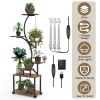 8-Tier Plant Tower W/ Grow Lights and Lockable Wheels, S-shaped, 61.42"