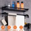 Wall Mounted Towel Rack, 2 Tier, Black
