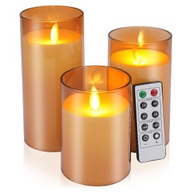 Flameless Pillar Candles w/Remote, Battery Operated, 3 Pieces