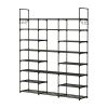8-Tier 3-Row Shoe/Purse Organizer Rack for 42 Pair. Black Metal