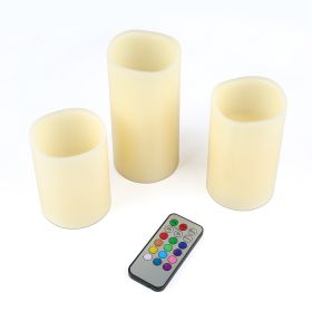 Flickering Flameless Candles, Battery Operated w/ Remote, 3 Pieces