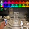 Rose Crystal Table Lamp w/Remote, Dimmable, Rechargeable
