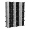 10-Tier, 3-Row Stackable Shoe Rack Organizer with Transparent Doors