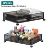 Under Bed Foldable Storage Bin with Wheels, 2 Pack, Black