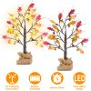 Artificial Lighted Maple Trees, Battery Powered, 2 Pieces