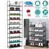 10-Tier Space-Saving Shoe Rack for 25-30 Pair, Black