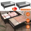 Under Bed Storage Container with 360° Rotatable Wheels, Clear Cover, 2 Pieces