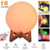 3D Moon Night Light w/ Remote, 16 Colors,  3.15"