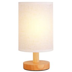 Bedside Nightstand Lamps, Warm White, Bamboo Base
