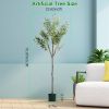 Potted Artificial Olive Tree with Lush Branches & Fruit, Black Pot, 5.9 Ft.