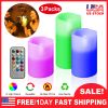 Flickering Flameless Candles, Battery Operated w/ Remote, 3 Pieces
