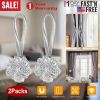 Magnetic Curtain Tiebacks, Extendable Floral, 2 Pack
