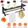 Wall Mounted Towel Rack, 2 Tier, Black