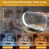 LED Touch Table Lamp with Clock, Charging Deck, Dimmable