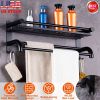 Wall Mounted Towel Rack, 2 Tier, Black