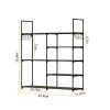 5-Tier Shoe/Purse Organizer Rack for 16+ Pairs, Black Metal