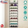 10-Tier Space-Saving Shoe Rack for 25-30 Pair, Black