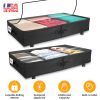 Under Bed Storage Container With Wheels, Clear Lid, 2 Pack, Black