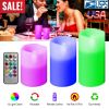 Flickering Flameless Candles, Battery Operated w/ Remote, 3 Pieces