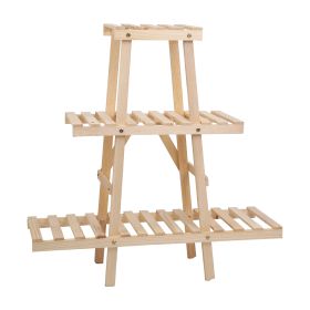3-Tier Wooden Triangle Ladder Plant Stand, Rack 82lbs Max Load for Indoor Pati