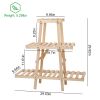 3-Tier Wooden Triangle Ladder Plant Stand, Rack 82lbs Max Load for Indoor Pati