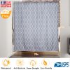 Waterproof Shower Curtain, 70" x 70”, Gray/White Geometric Print