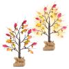 Artificial Lighted Maple Trees, Battery Powered, 2 Pieces