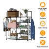 5-Tier Shoe/Purse Organizer Rack for 16+ Pairs, Black Metal