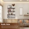 2-In-1 Floating Shelves with Basket, Wall Mounted