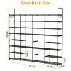 8-Tier 4-Row Shoe Organizer Rack for 56 Pairs, Black Metal