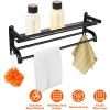 Wall Mounted Towel Rack, 2 Tier, Black