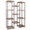 Multi-tier Wooden Plant Stand, 11 Shelves